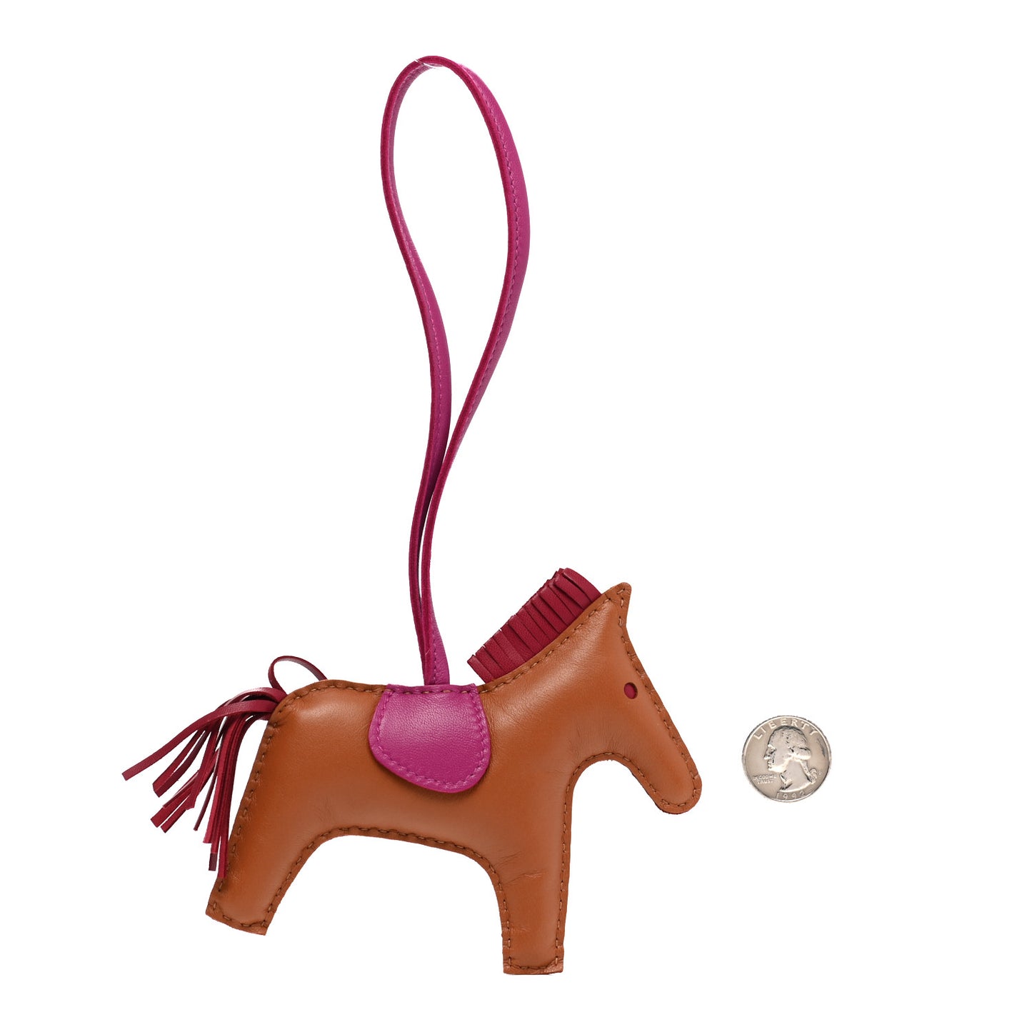 Milo Lambskin Grigri Rodeo Horse Bag Charm Gold Rubis Rose Pourpre