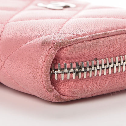 Chanel Lambskin Quilted Zip Around Coin Purse Wallet Pink 14 of 14