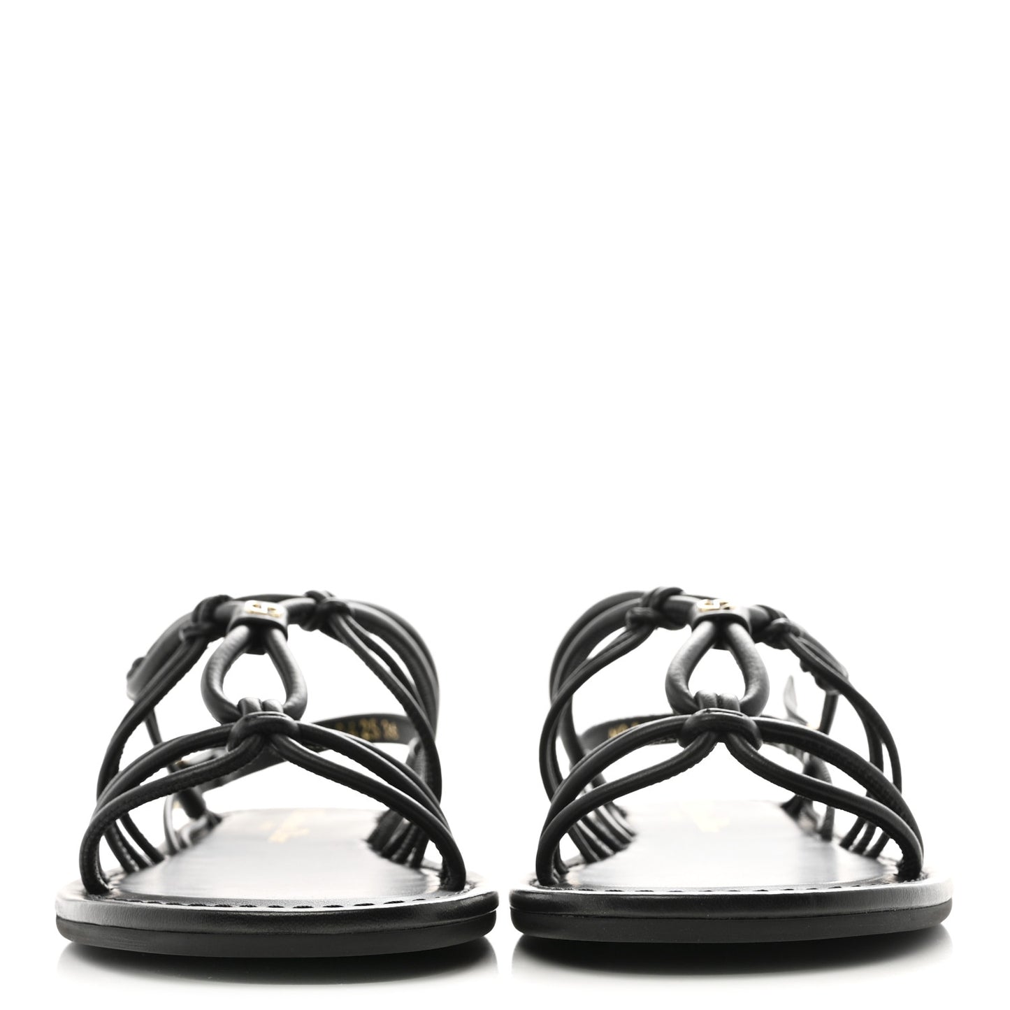 Lambskin Dioriviera D-Sand Sandals 36 Black