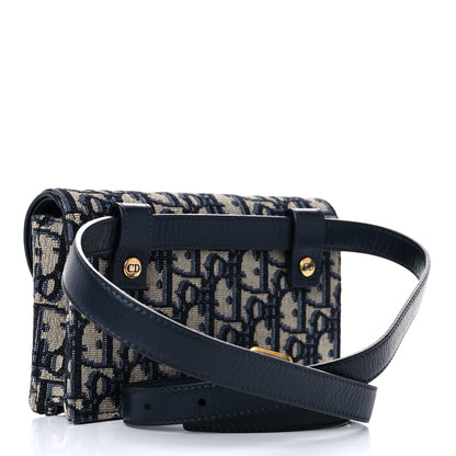 Christian Dior Oblique Saddle Belt Bag Blue 3 of 17