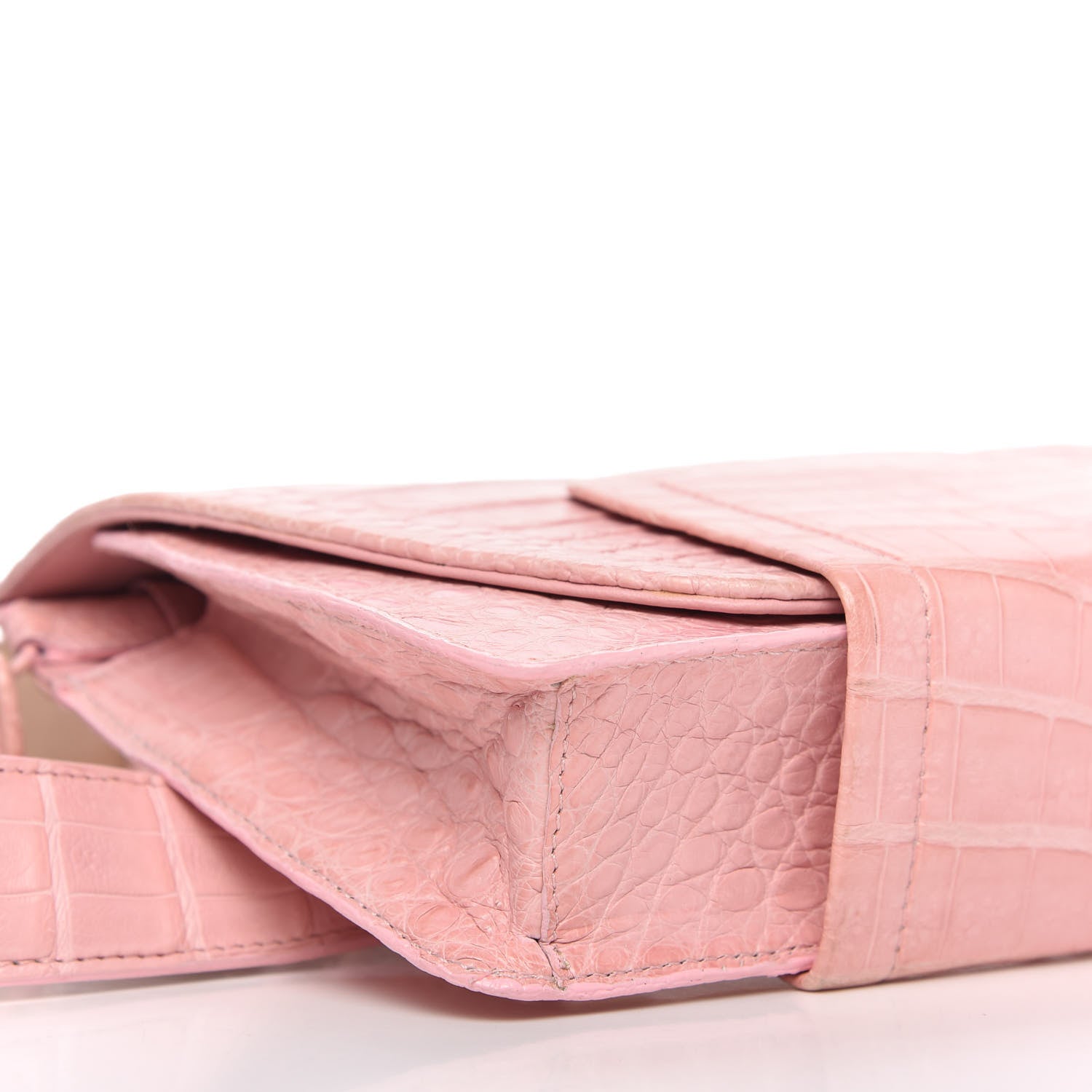 Nancy Gonzalez Crocodile Flap Belt Bag Pink 7 of 11