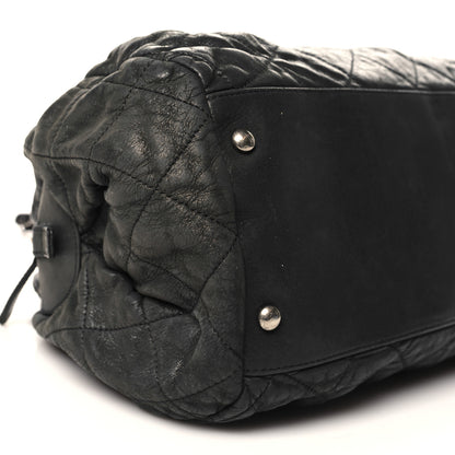 Chanel Iridescent Calfskin Chic Quilt Bowling Bag Black 9 of 11