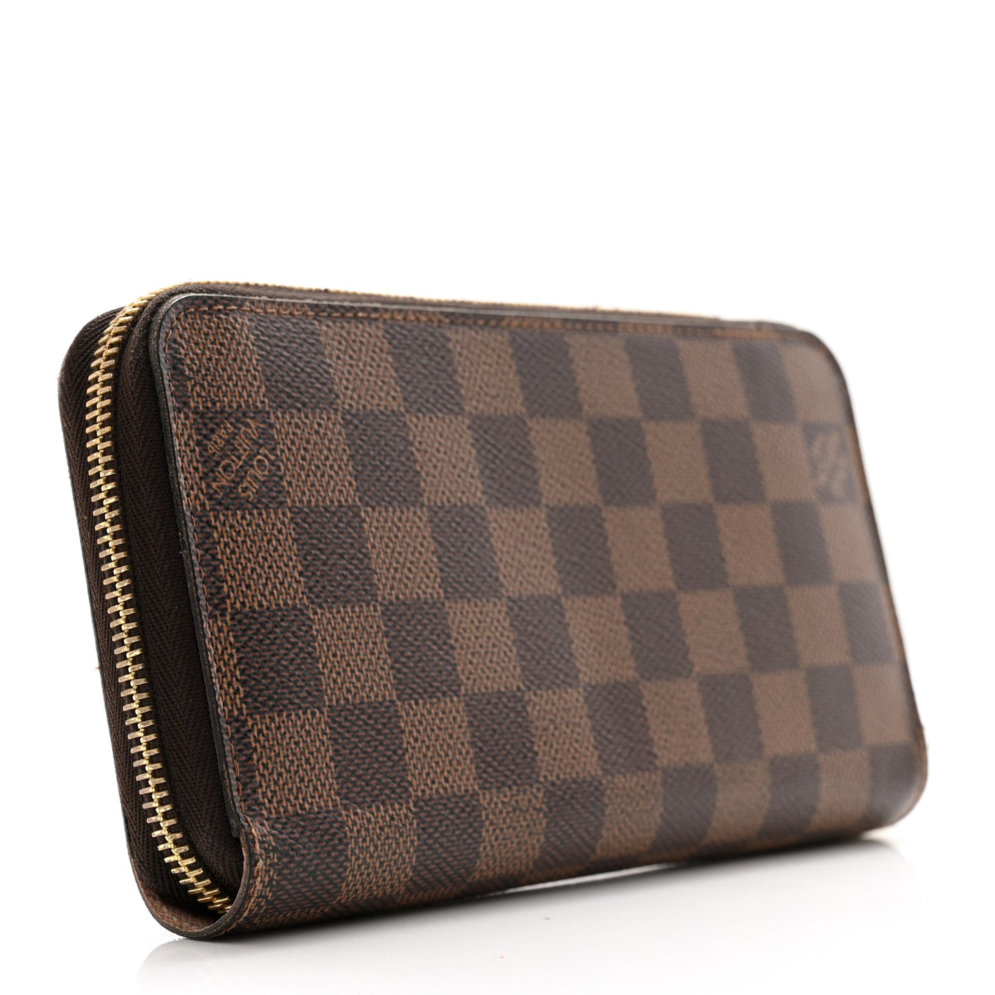 Damier Ebene Zippy Wallet Rose Ballerine