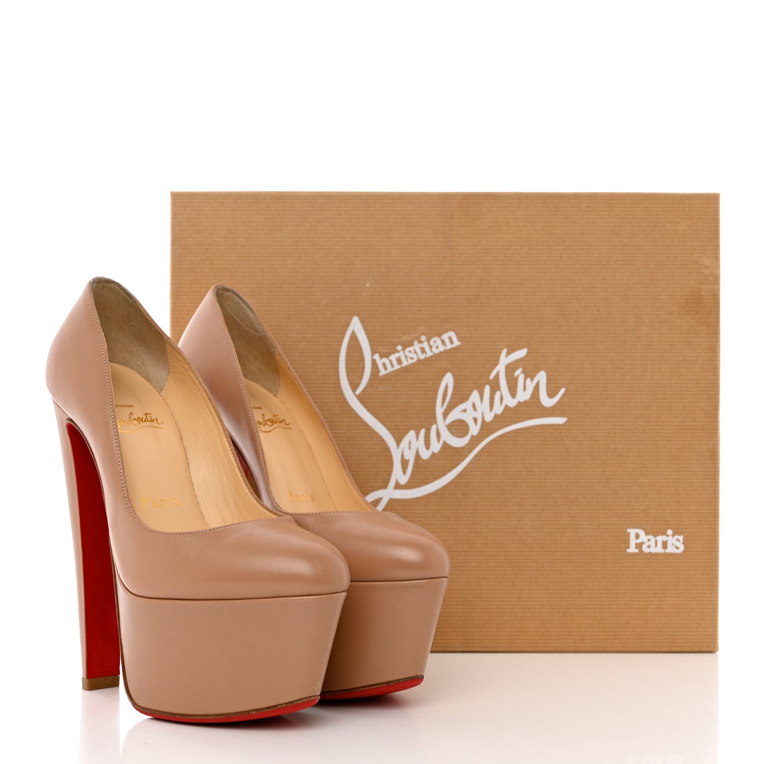 Christian Louboutin Shiny Calfskin Alta Vicky 160 Pumps 35 Nude 10 of 10