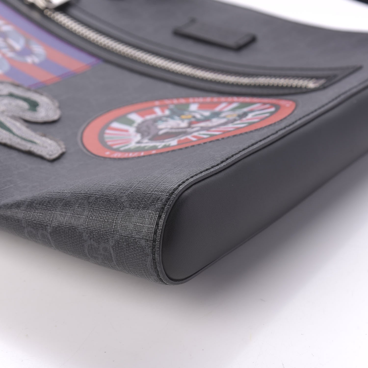 Gucci GG Supreme Monogram Night Courrier Flat Messenger Bag Black Multicolor 7 of 10
