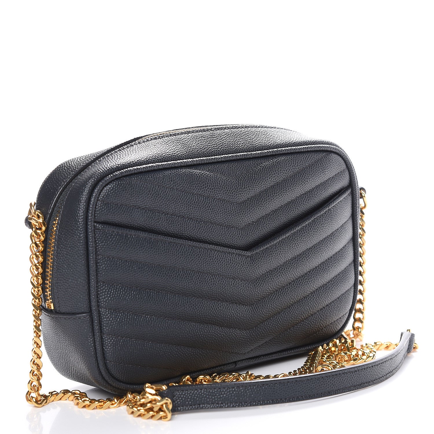 Saint Laurent Grain De Poudre Matelasse Monogram Mini Lou Camera Bag Dark Smog 3 of 10
