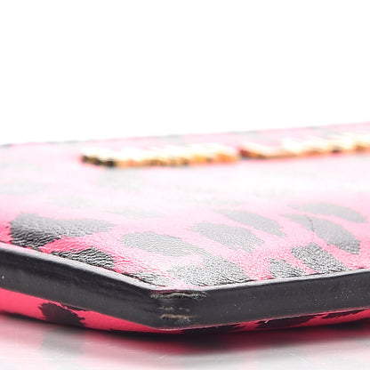 Saint Laurent Grain De Poudre Classic Letters Credit Card Case Fuchsia Black 8 of 20