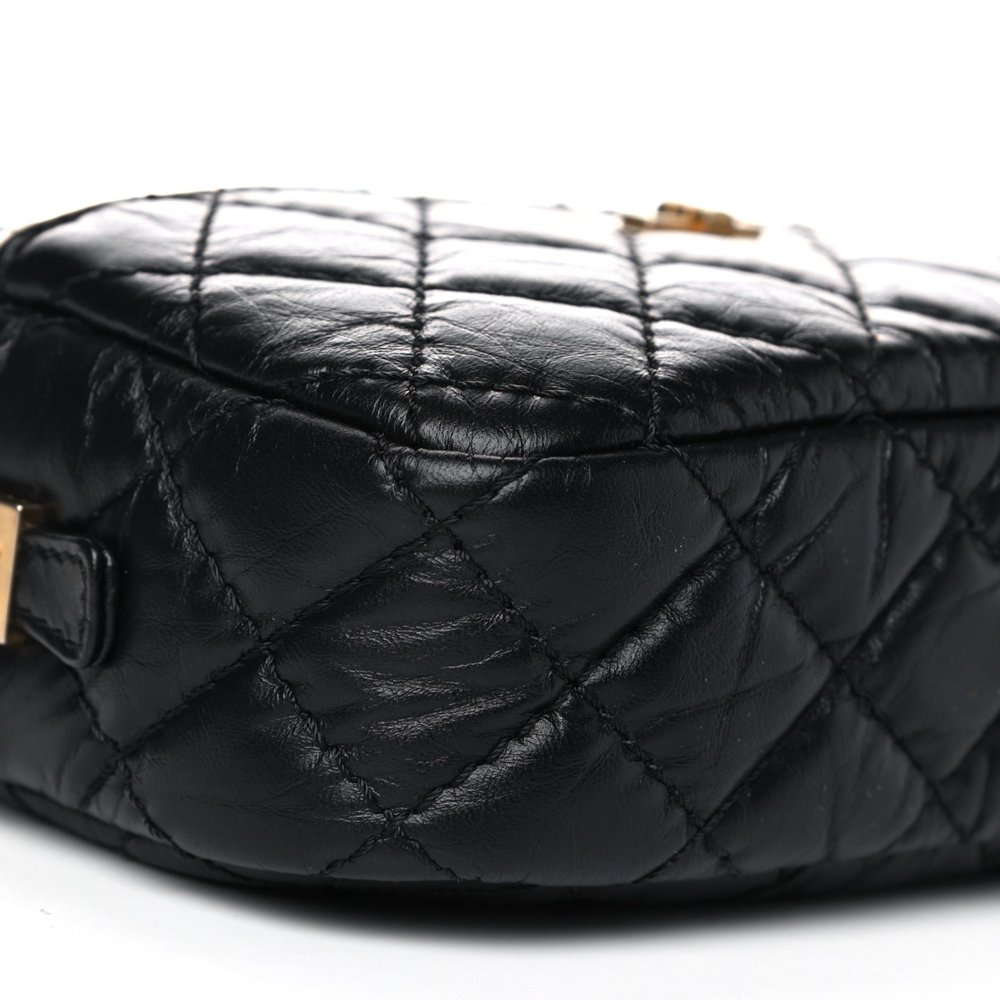 Aged Calfskin Quilted Mini Reissue Camera Case Black