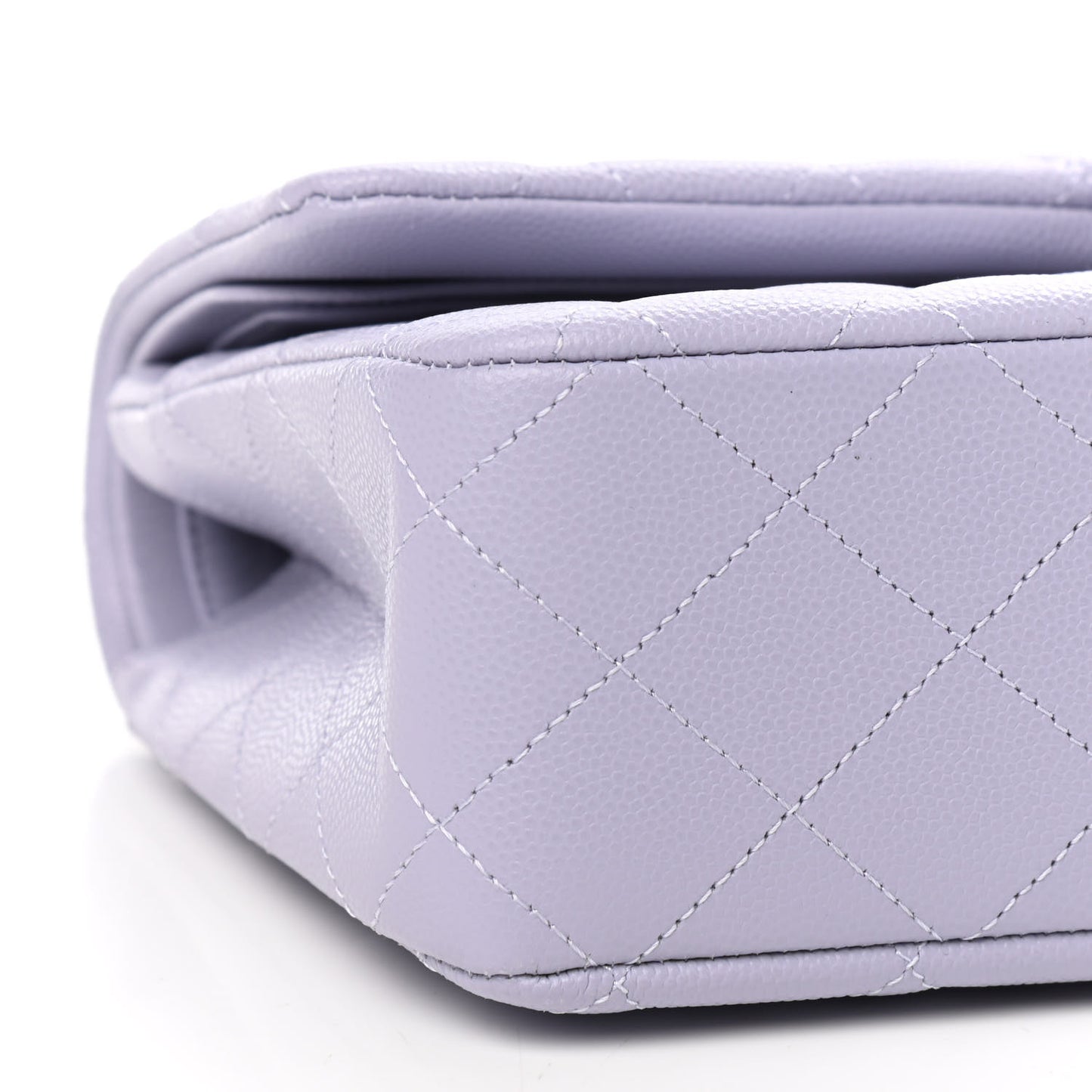 Caviar Quilted Medium Double Flap Light Purple
