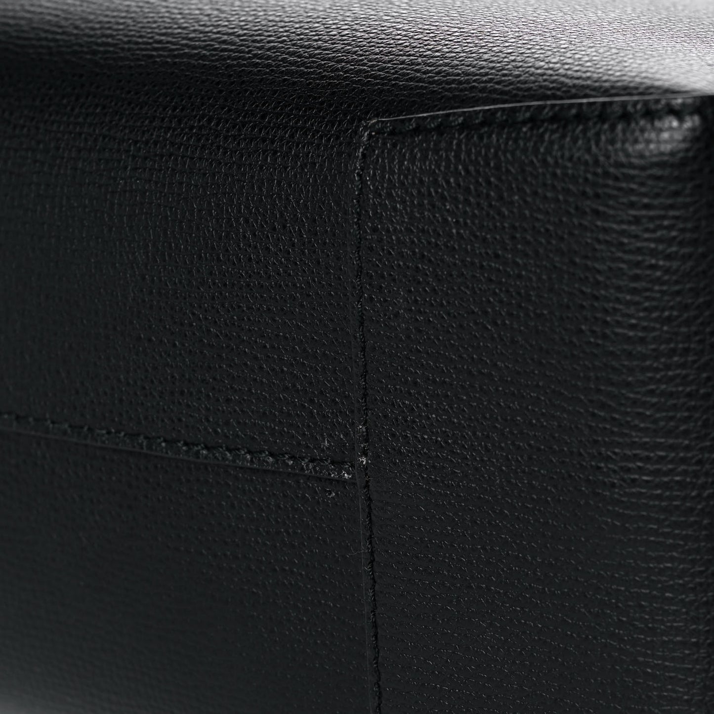 Calfskin TB Motif Embossed Medium Tote Black
