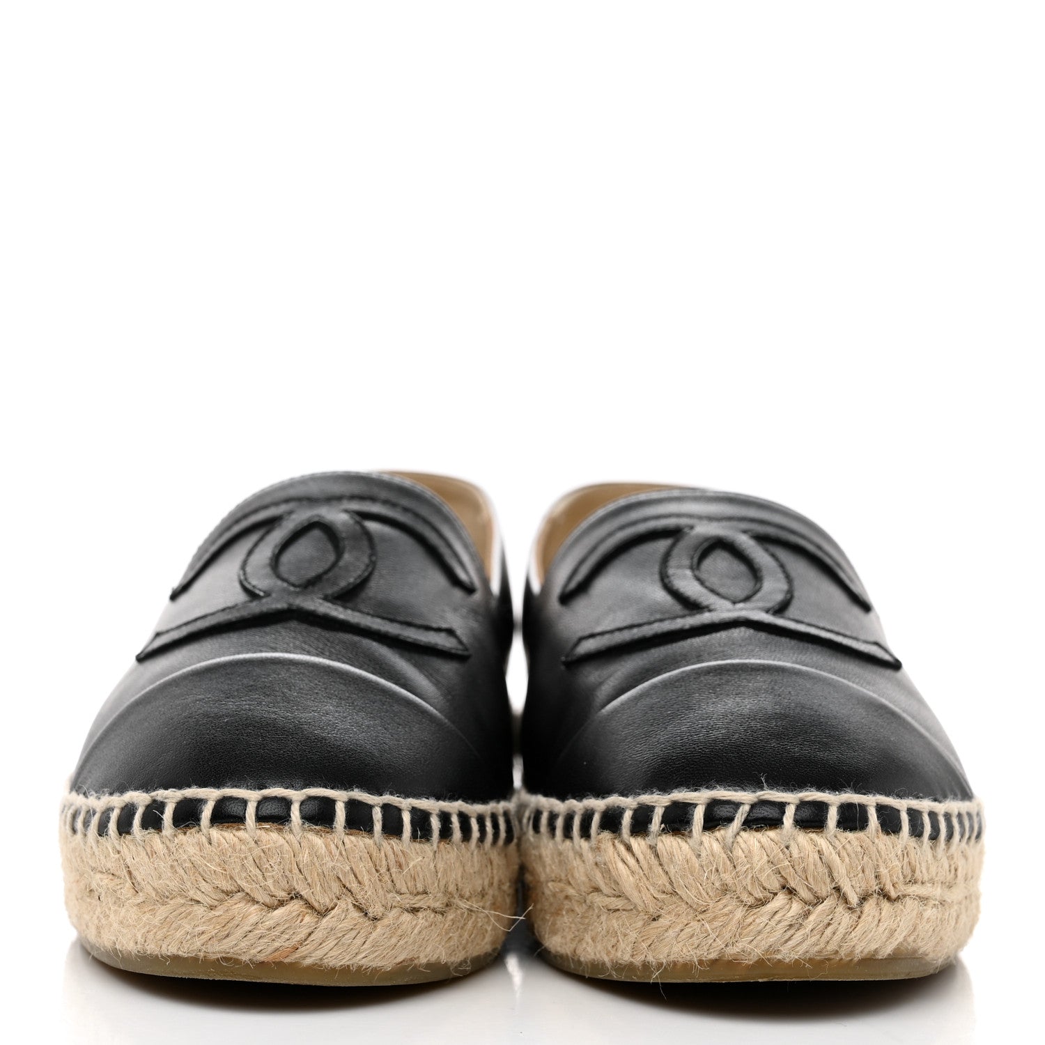 Chanel Lambskin CC Espadrilles 36 Black 2 of 9