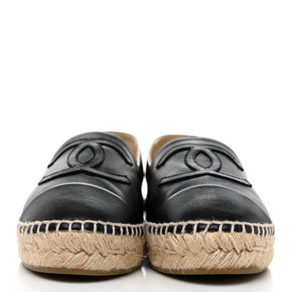 Chanel Lambskin CC Espadrilles 36 Black 2 of 9