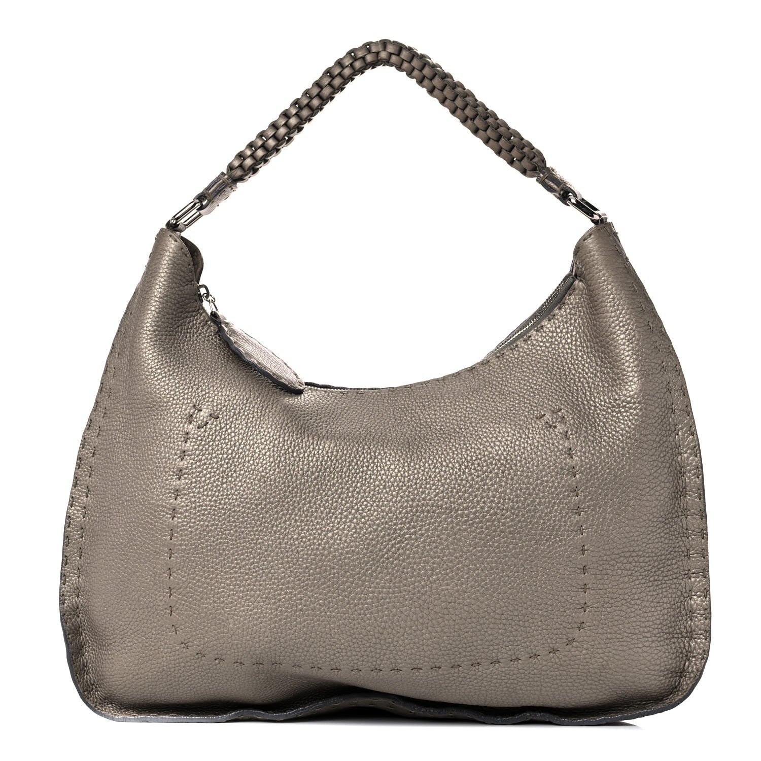 Fendi Cuoio Romano Selleria Hobo Peltro 1 of 22