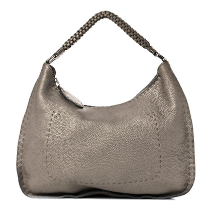 Fendi Cuoio Romano Selleria Hobo Peltro 1 of 22
