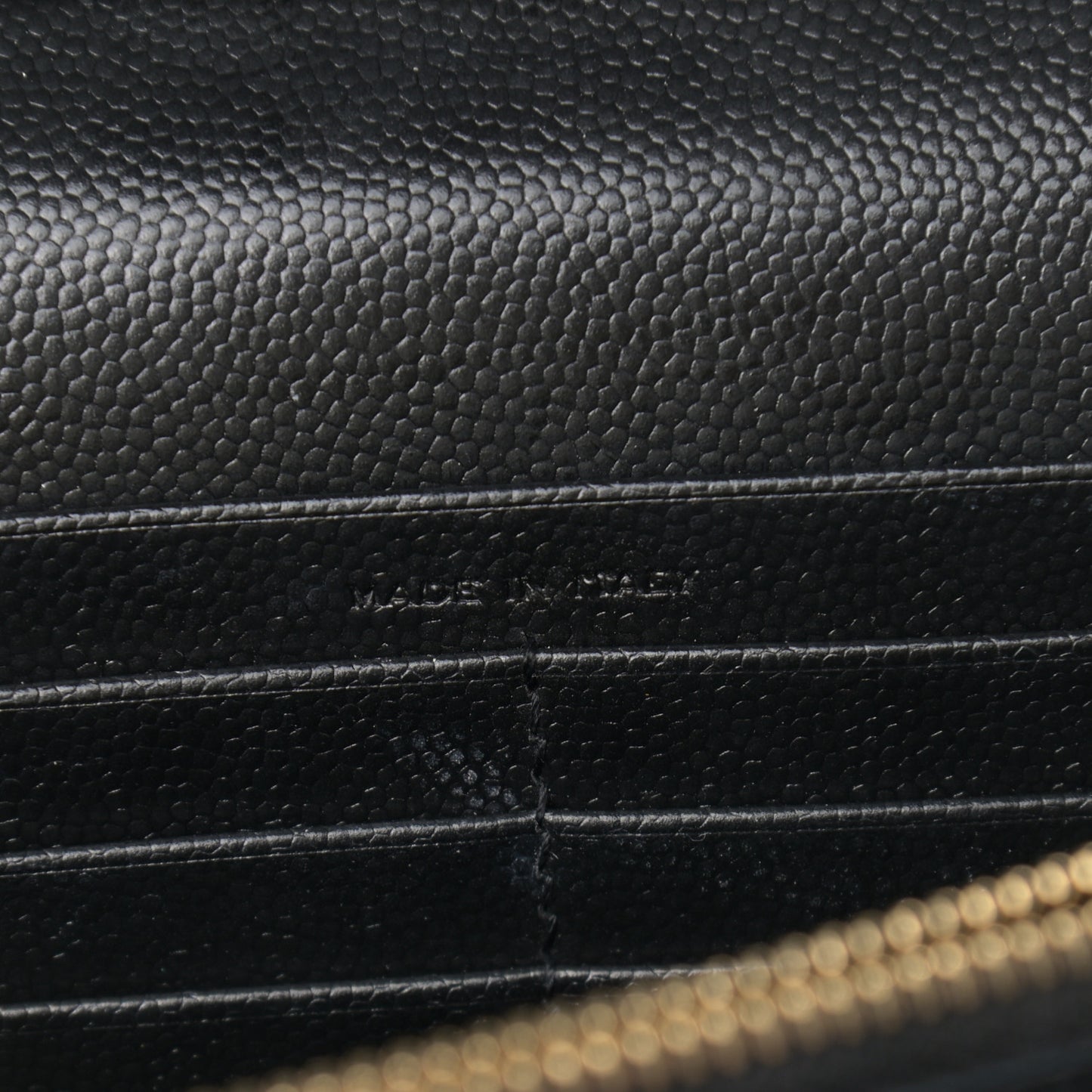 Grain De Poudre Matelasse Chevron Monogram Chain Wallet Black