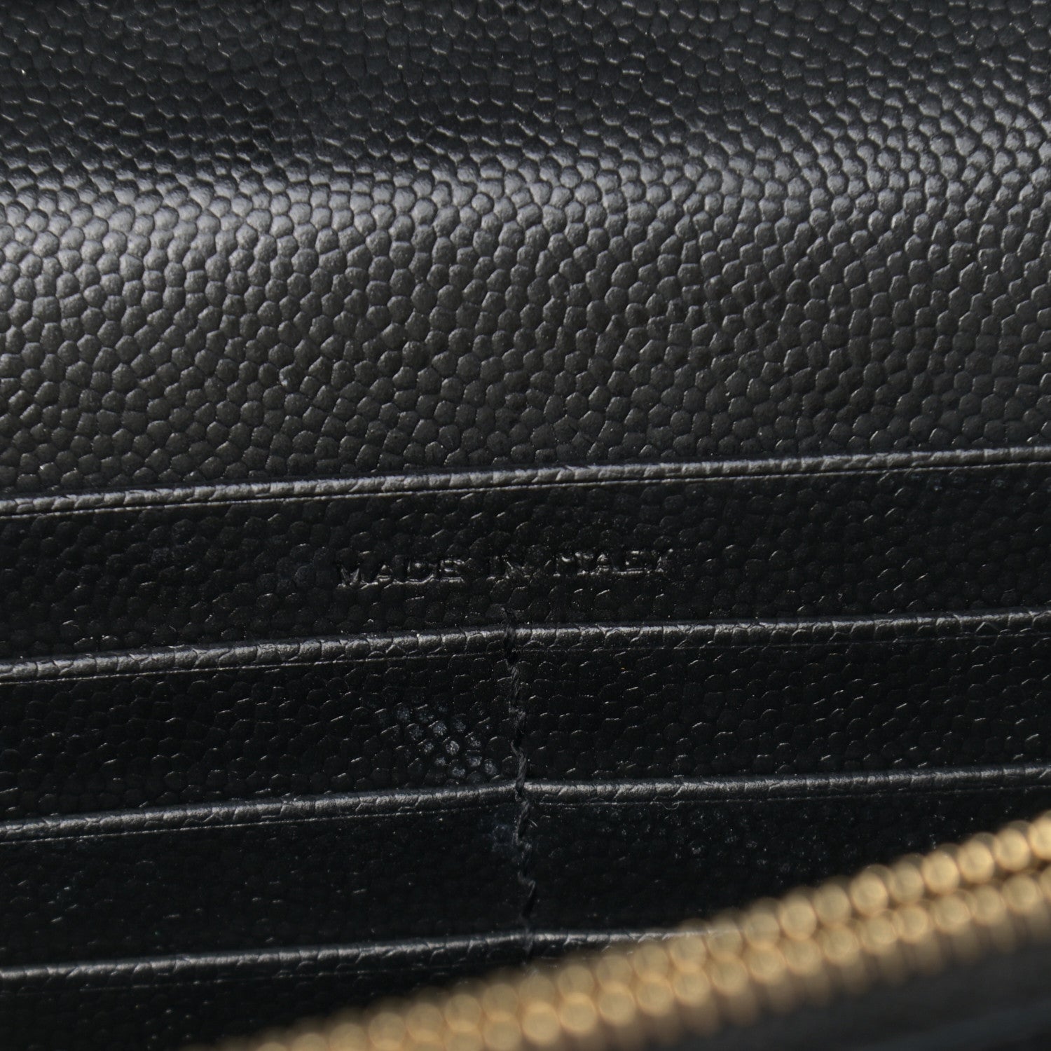 Saint Laurent Grain De Poudre Matelasse Chevron Monogram Chain Wallet Black 6 of 10