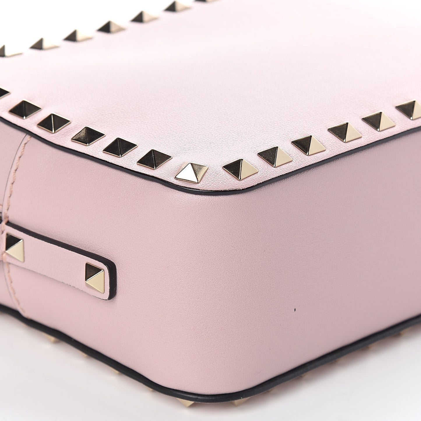 Calfskin Rockstud Camera Crossbody Bag Water Rose