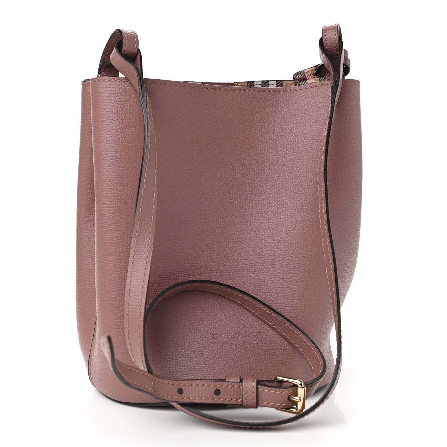 Burberry Calfskin Small Lorne Bucket Crossbody Light Elderberry 3 of 9