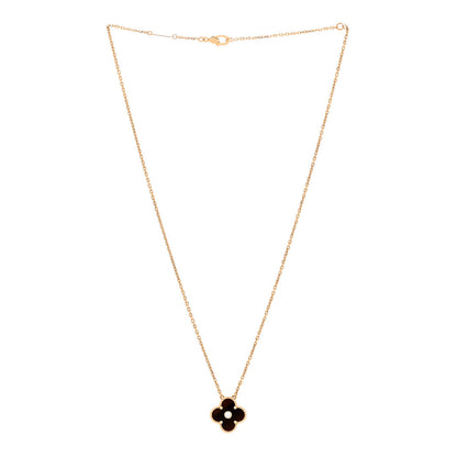 Van Cleef & Arpels 18K Rose Gold Diamond Bulls Eye Vintage Alhambra Pendant Necklace 3 of 5