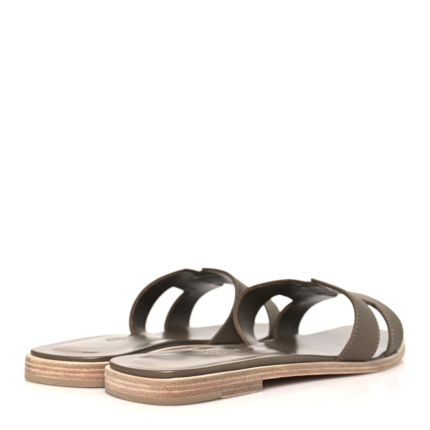 Hermes Epsom Oran Sandals 38.5 Etoupe 4 of 9
