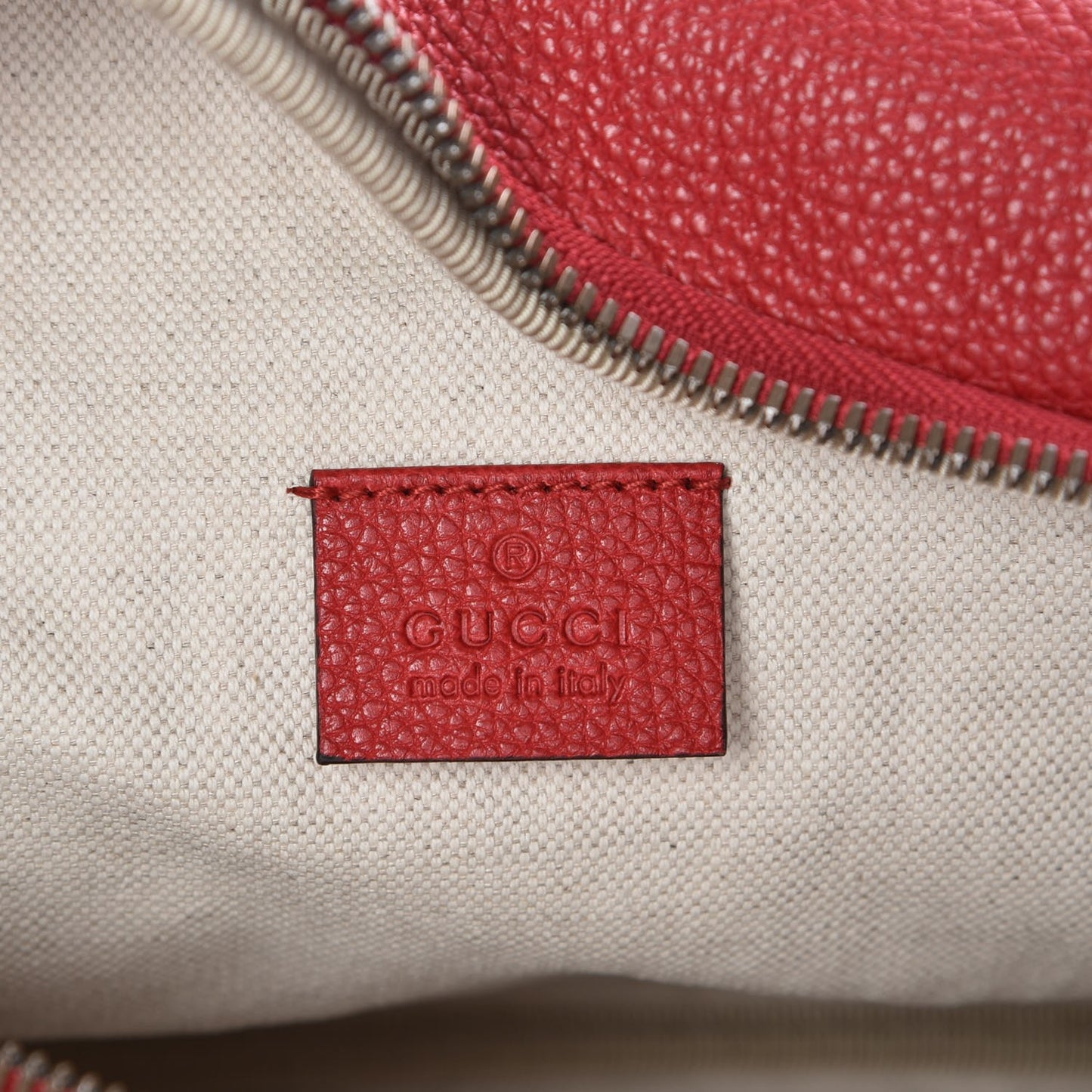 Grained Calfskin Logo Belt Bag Hibiscus Red