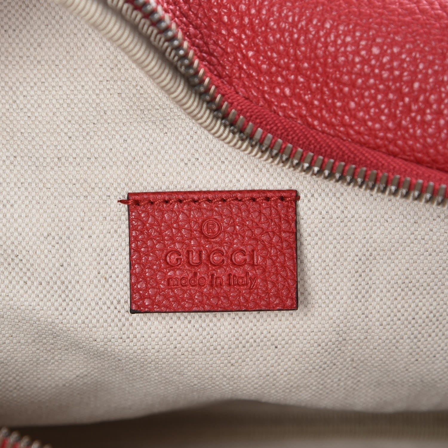 Gucci Grained Calfskin Logo Belt Bag Hibiscus Red 7 of 8
