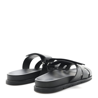Hermes Calfskin Womens Chypre Sandals 41 Black 5 of 9