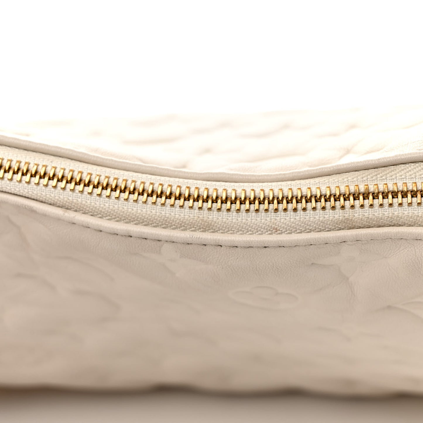 Lambskin Embossed Monogram Coussin PM Beige Cream