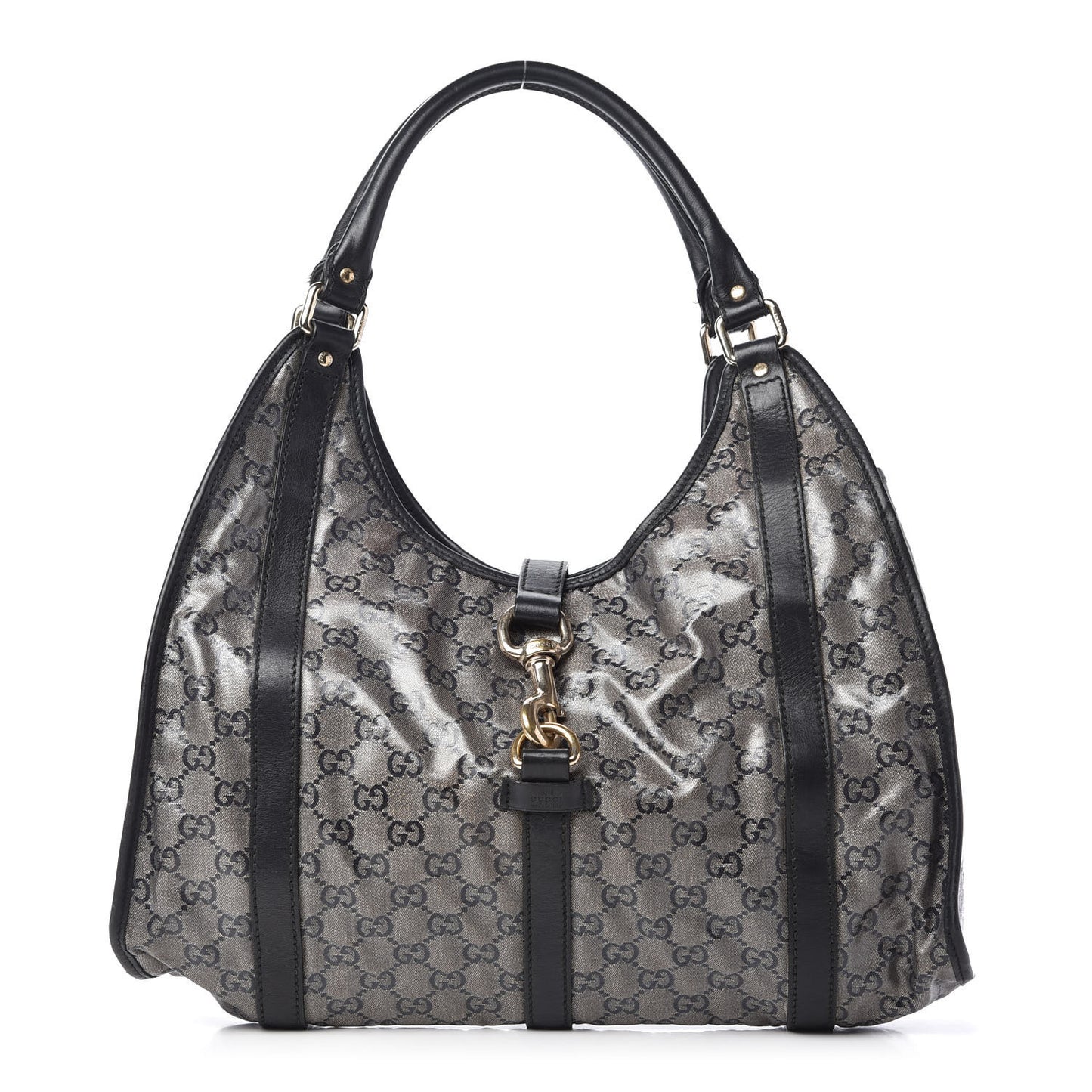 Crystal Monogram Medium Joy Shoulder Bag Black