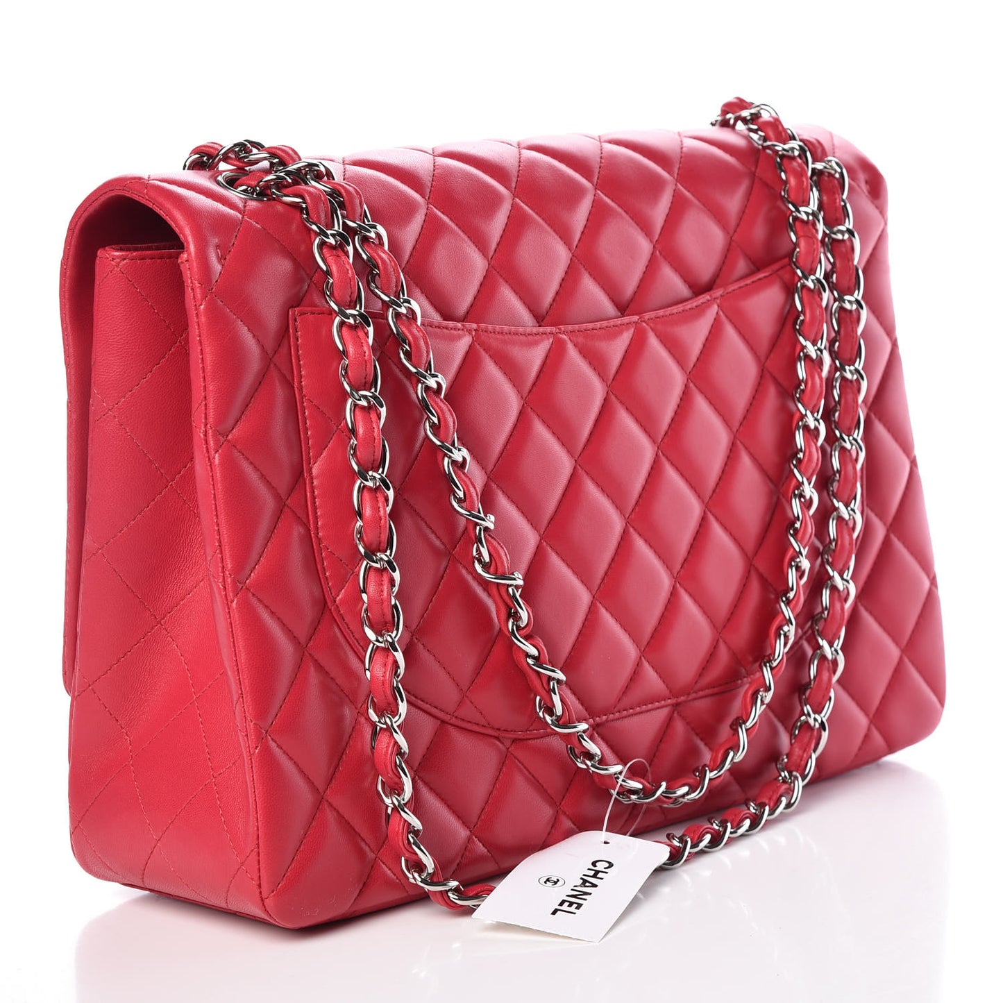Lambskin Quilted Maxi Single Flap Fuchsia
