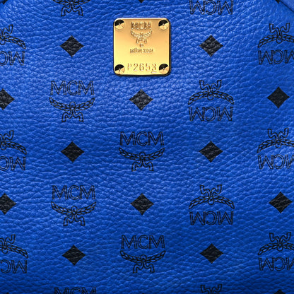 MCM Visetos Studded Medium Stark M Logo Collection Backpack Blue 6 of 12