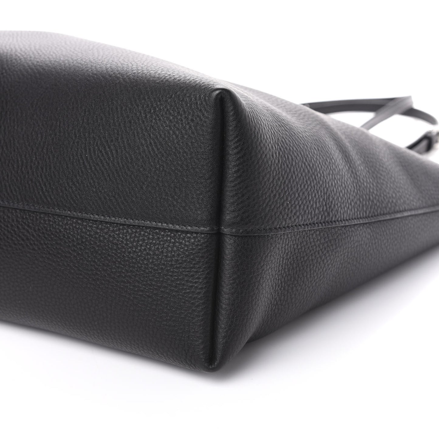 Vitello Daino Etiquette Shopping Bag Black