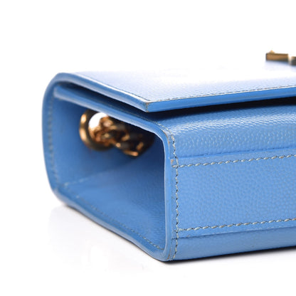 Saint Laurent Grain De Poudre Small Classic Monogram Kate Satchel Blue Clair 9 of 15