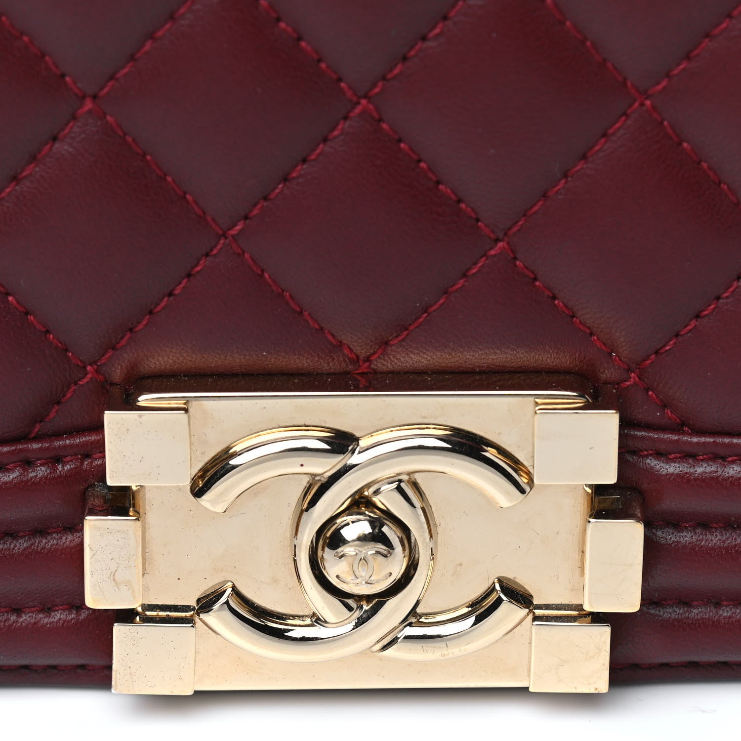 Chanel Lambskin Quilted Medium Boy Flap Burgundy 5 of 5