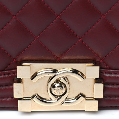 Chanel Lambskin Quilted Medium Boy Flap Burgundy 5 of 5