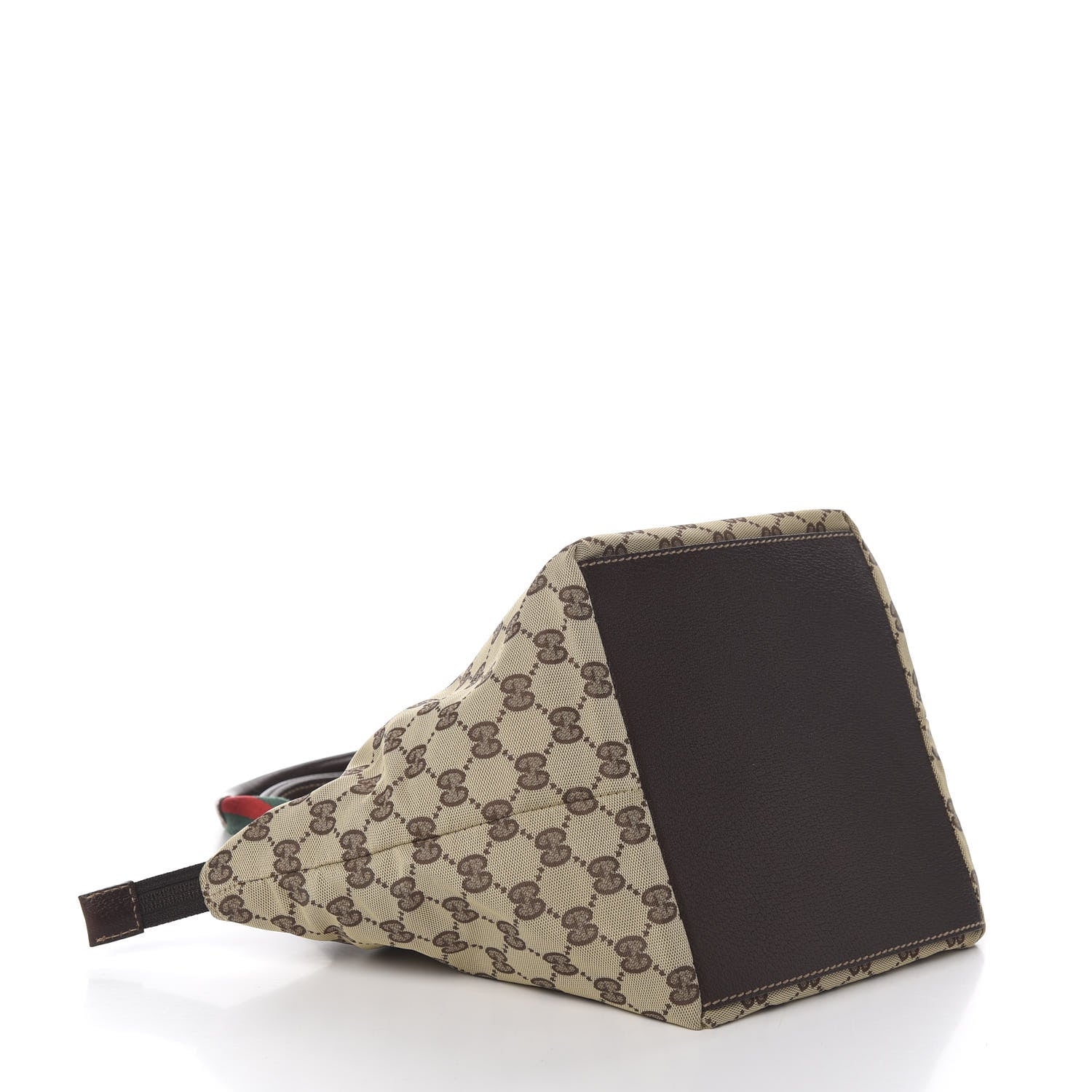 Gucci GG Monogram Small Web Handle Bucket Tote Dark Brown 3 of 9