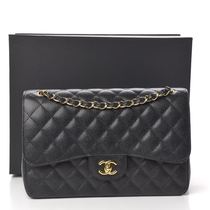 Chanel Caviar Quilted Jumbo Double Flap Black 11 of 11