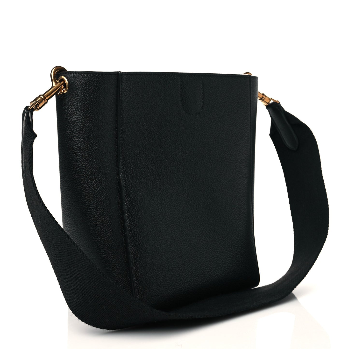 Soft Grained Calfskin Small Sangle Bucket Bag Black
