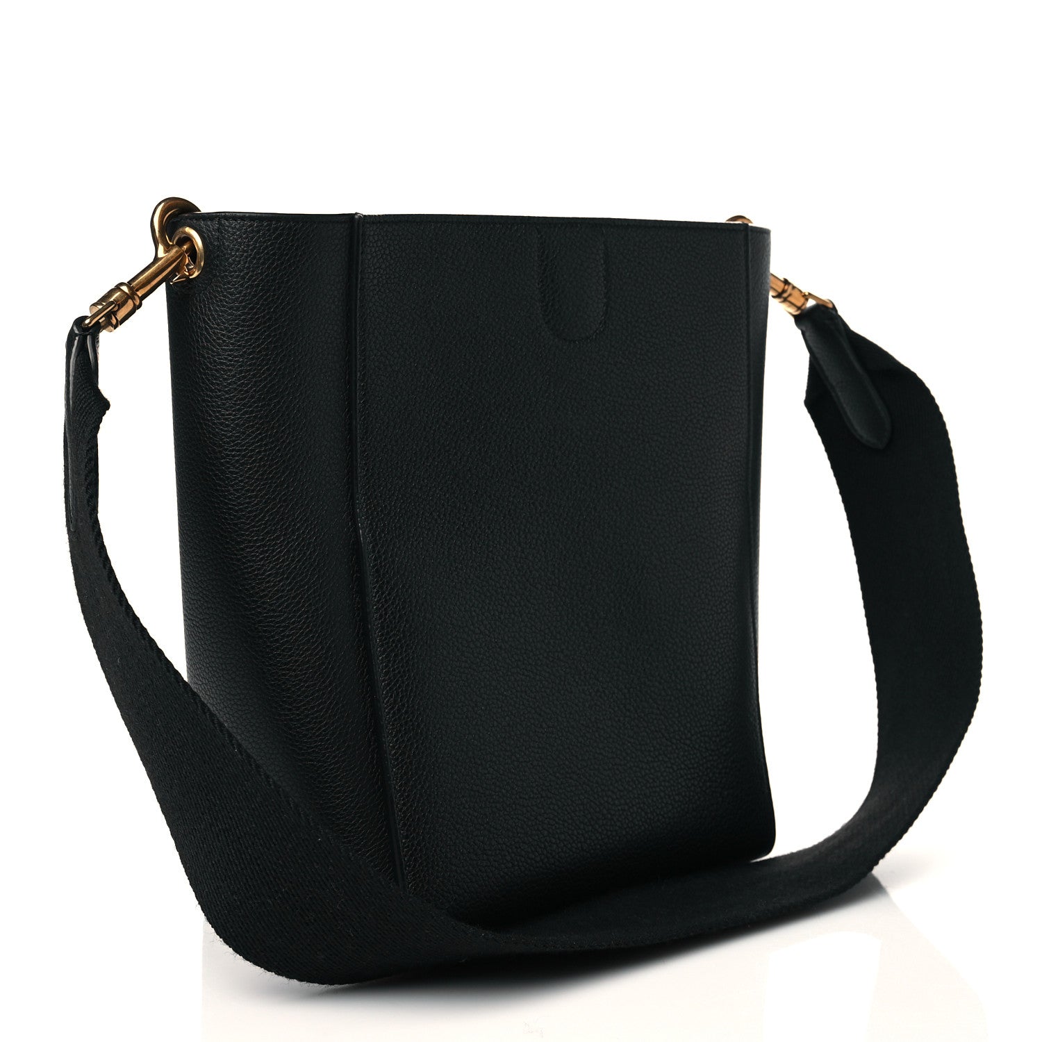 Celine Soft Grained Calfskin Small Sangle Bucket Bag Black 3 of 14