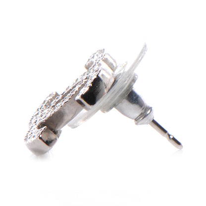 Chanel Crystal CC Earrings Silver 2 of 4