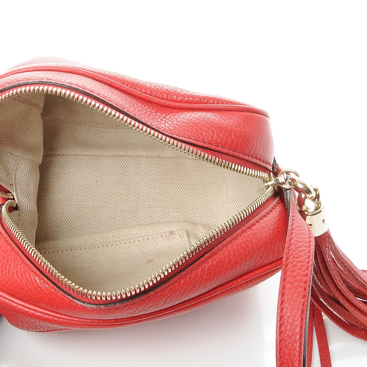Pebbled Calfskin Small Soho Disco Bag Tabasco Red