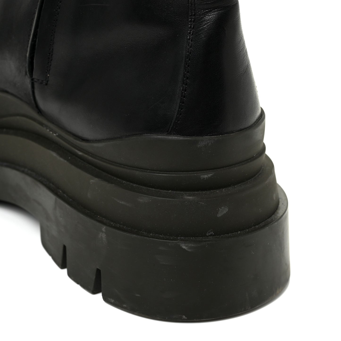 Calfskin The Tire High Boots 41 Black Camping