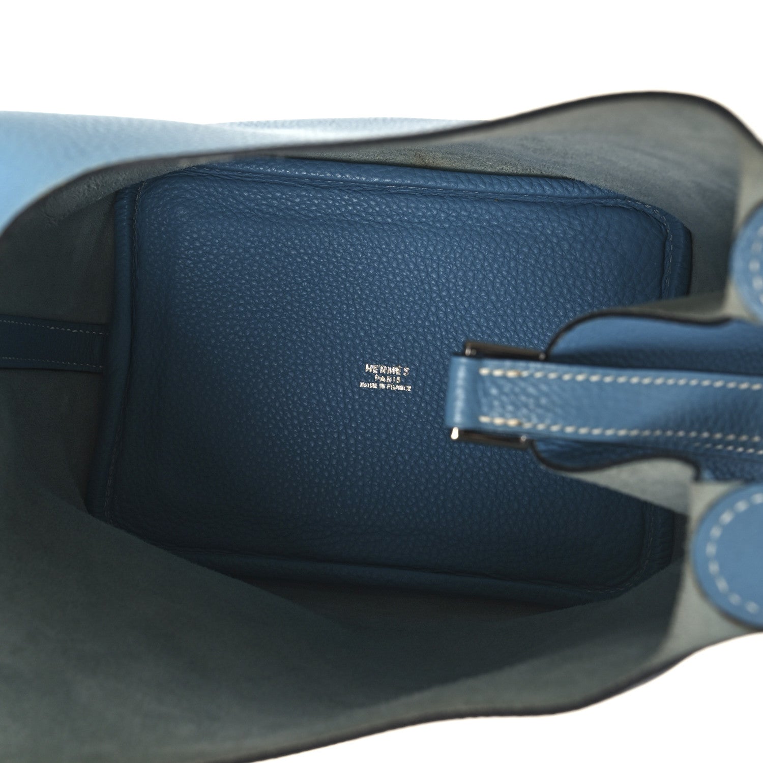 Hermes Taurillon Clemence Picotin 18 PM Blue Jean 5 of 13