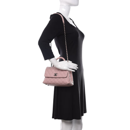 Chanel Caviar Quilted Mini Coco Handle Flap Pink 2 of 10