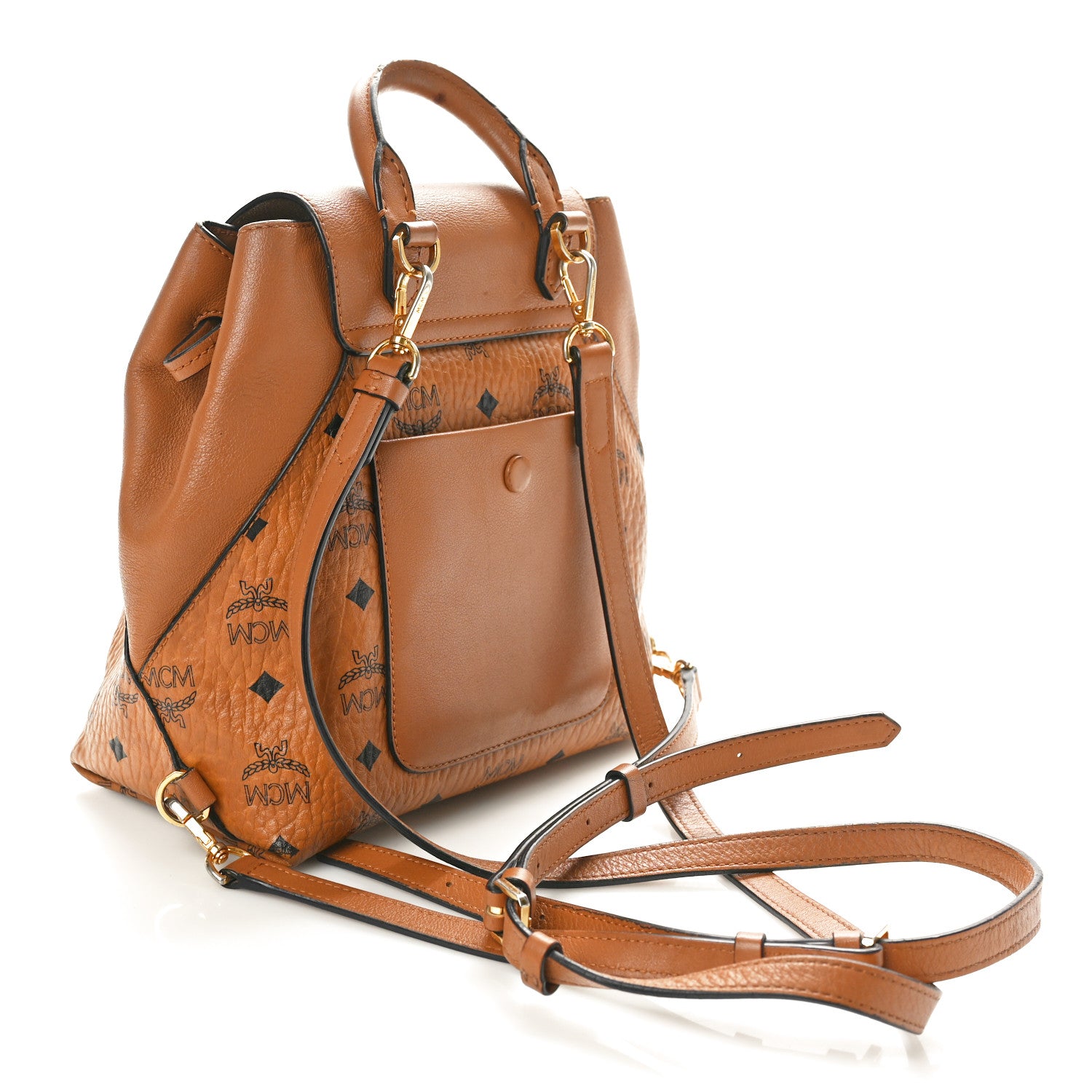 MCM Visetos Small Essential Backpack Cognac 3 of 14