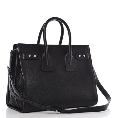 Saint Laurent Grained Calfskin Small Supple Sac De Jour Black 4 of 12