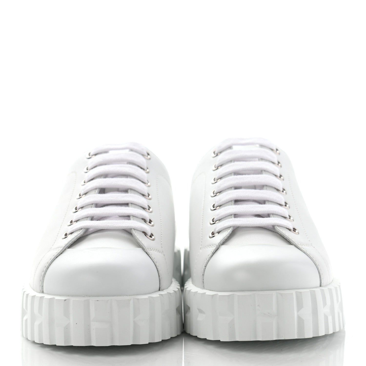 Hermes Calfskin Cross Sneakers 36.5 White 2 of 8
