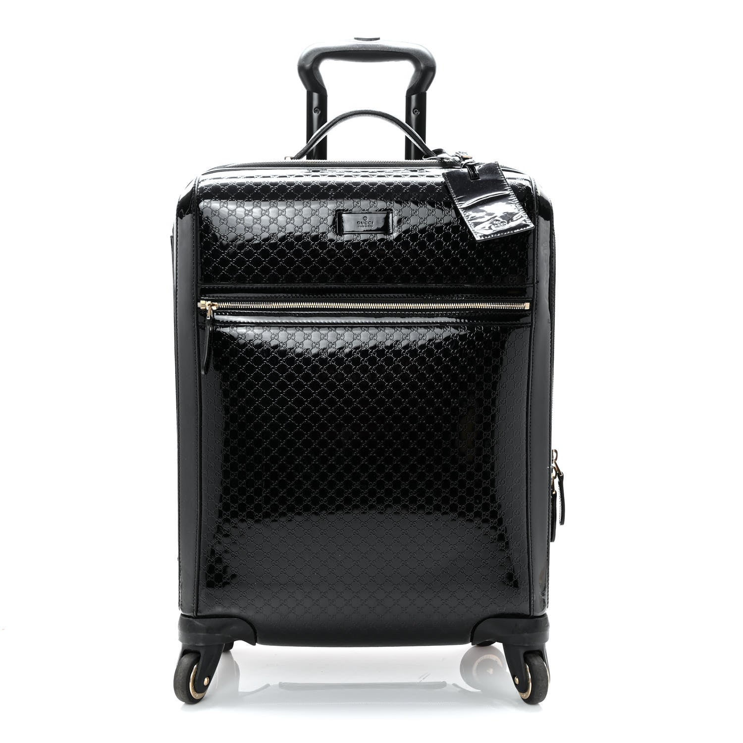 Gucci Patent Microguccissima Carry On Suitcase Black 1 of 19