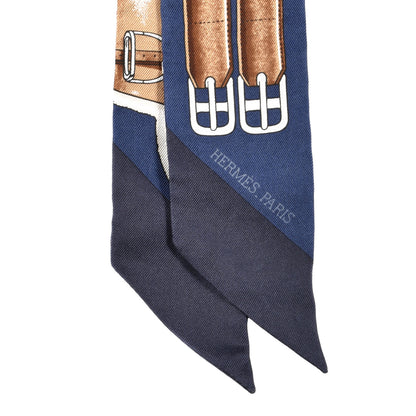Hermes Silk Jumping Twilly Marine Gold Brun 2 of 4