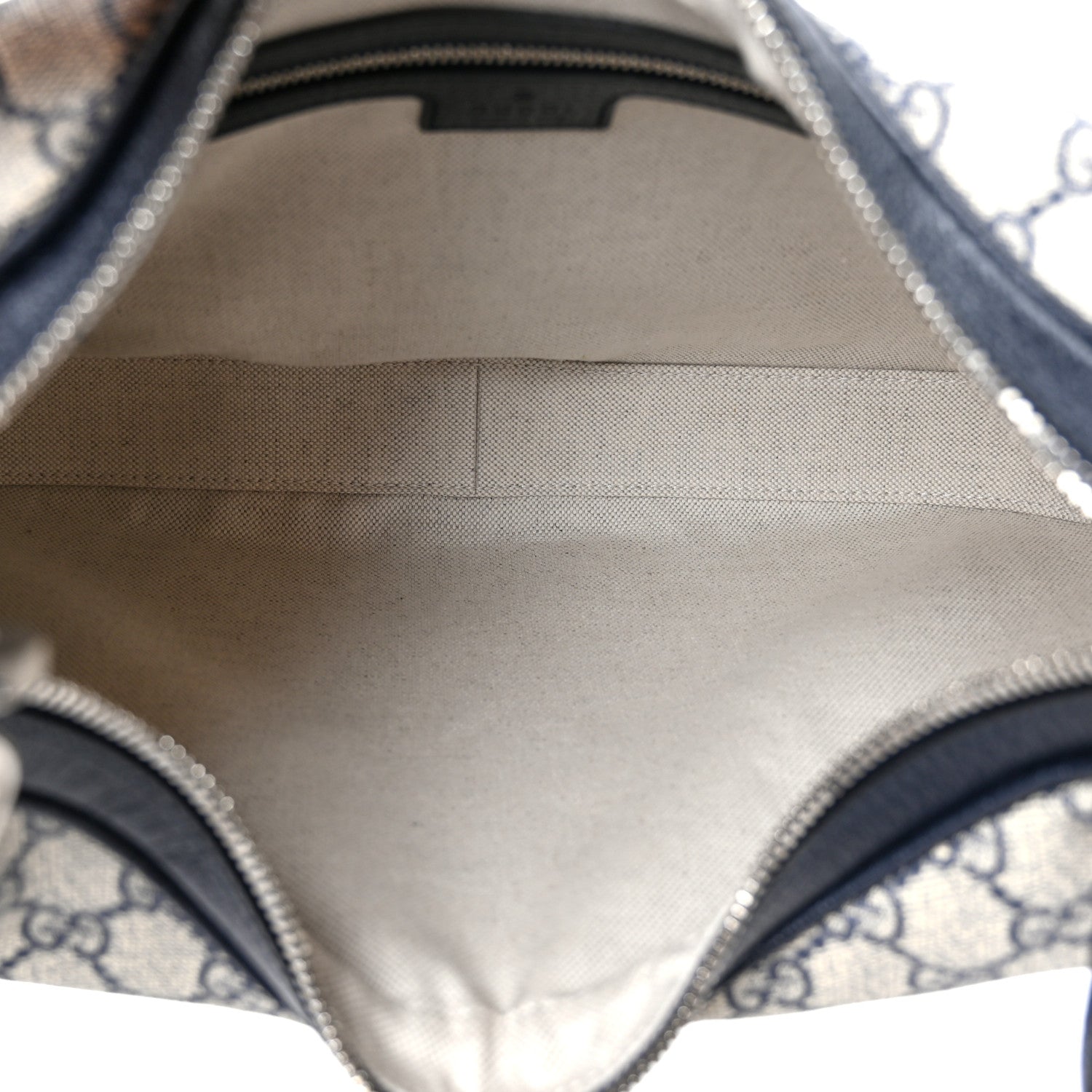 Gucci GG Supreme Monogram Textured Calfskin Web Large Attache Shoulder Bag Beige Blue 4 of 11